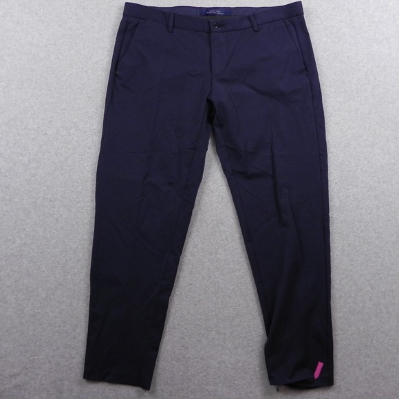 Zara Other - Zara Man Pants Mens 36 Basic Khaki Chino Business Casual Flat Front Navy Blue